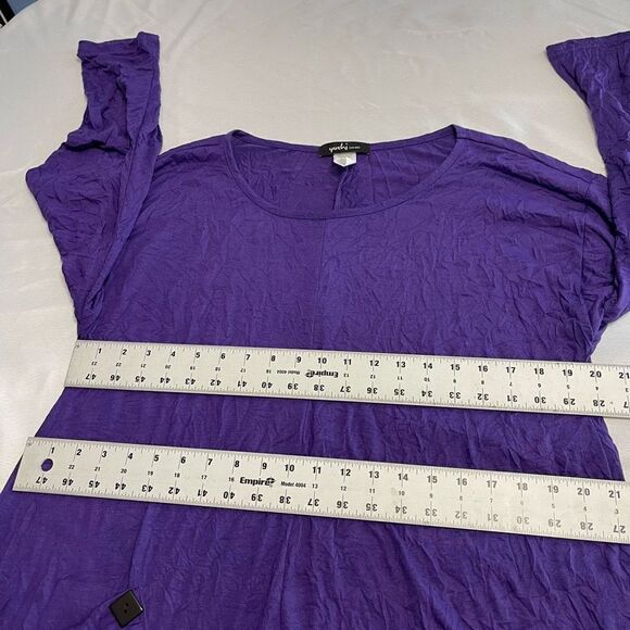 Yushi Purple Crinkle Lagenlook Tunic Top Size Medium - Picture 4 of 10